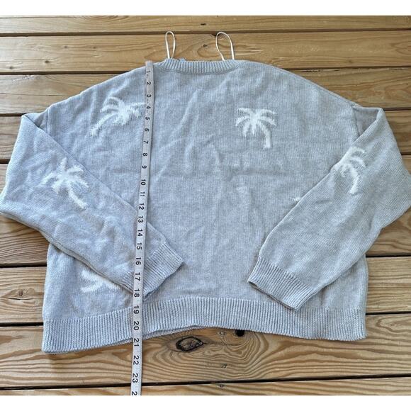 Rails Perci Palms Cashmere Sweater Size Large Women’s Gray - Picture 7 of 9